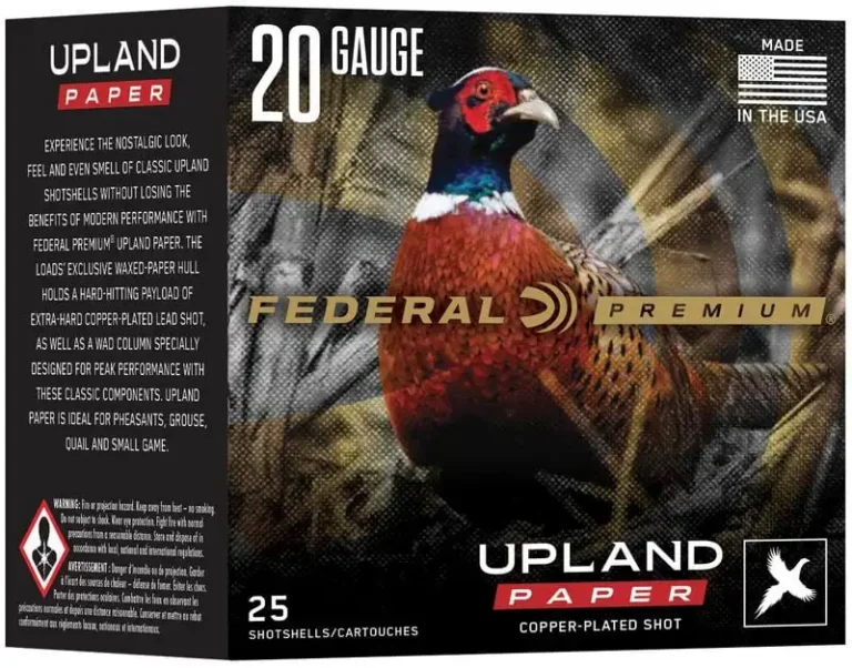 FEDERAL PREMIUM UPLAND PAPER 20GA 2 3/4” 1OZ 4 SHOT AMMO 25RD