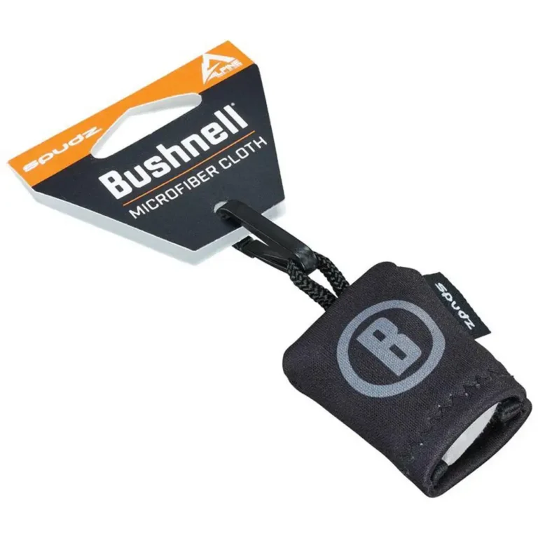 BUSHNELL SPUDZ Black cleaning cloth micro fiber w/ clip Hang Tag