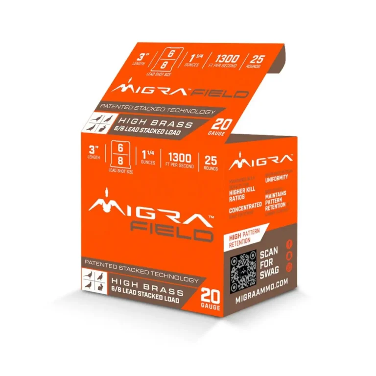Migra Staxd Ultimate Field Shotgun Ammo 20 ga. 3 in. 1 1/4 oz. 6-8 Shot 25 rd. Migra Staxd Ultimate Field Shotgun Ammo 20 ga. 3 in. 1 1/4 oz. 6-8 Shot 25 rd.