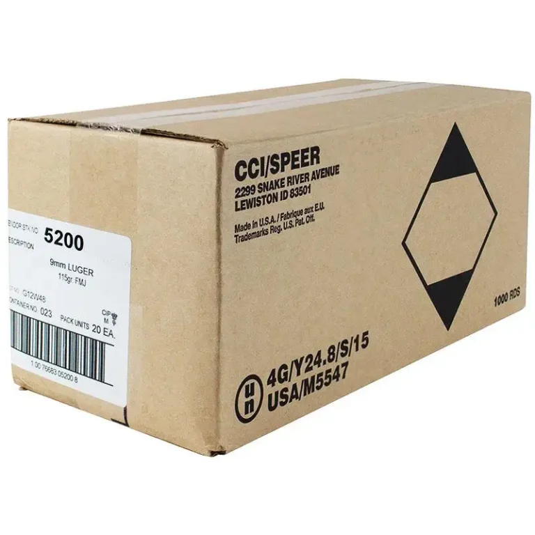 BLAZER 9MM LUGER – BRASS 115GR FMJ AMMO 1000RD CASE