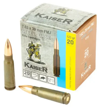 CENT AMMO 7.62X39 123GR FMJ LEAD CORE 1000RD