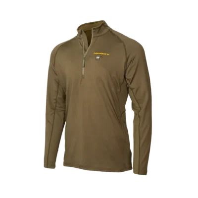 NUCLEUS HEATED QUARTER ZIP BROWN CLAY SMALL