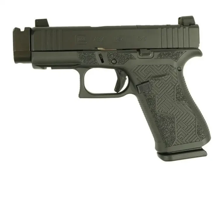 GL43X 9MM 2 10Rd MAG FRONT RAIL USA-Blk Cerakote & Brl Supp Ht Sgt Stipl