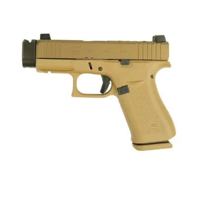 GL43X FXS 9MM 2 10Rd MAG FRT RAIL USA-Tan Cerakote Supp Ht Sgt Blk Brll
