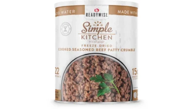 ReadyWise Simple Kitchen FD Seasoned Beef Patty Crumbles – 22 Serving Can