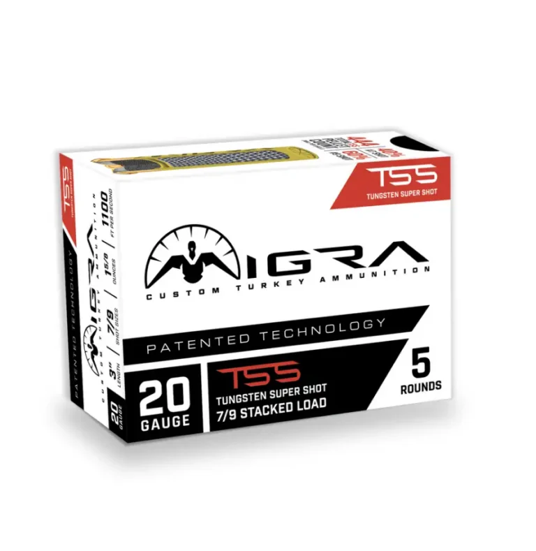 Migra Hybrid Custom Turkey Shotgun Ammo 20ga. 3in. 1 5/8 oz.Lead/Tungsten 5/9 Shot 5rd Migra Hybrid Custom Turkey Shotgun Ammo 20ga. 3in. 1 5/8 oz.Lead/Tungsten 5/9 Shot 5rd