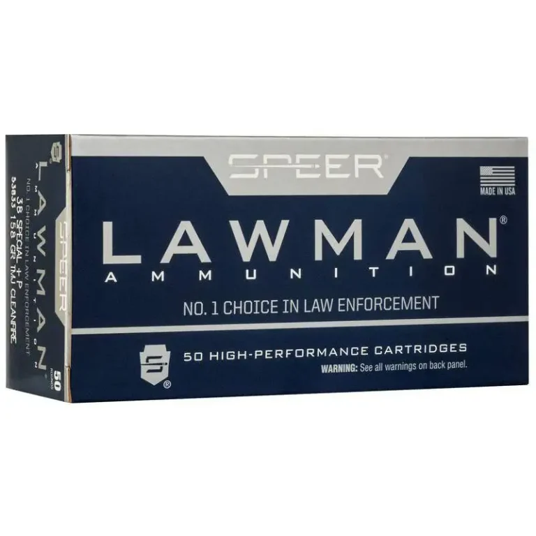SPEER 38 SPL+P 158 TMJ CLEANFIRE LAWMAN AMMO 50RD SPEER 38 SPL+P 158 TMJ CLEANFIRE LAWMAN AMMO 50RD