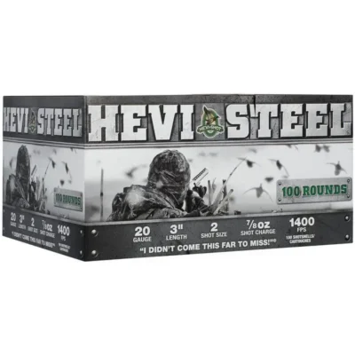 HEVI-STEEL 20GA 3IN 7/8OZ #2 AMMO 100 PACK