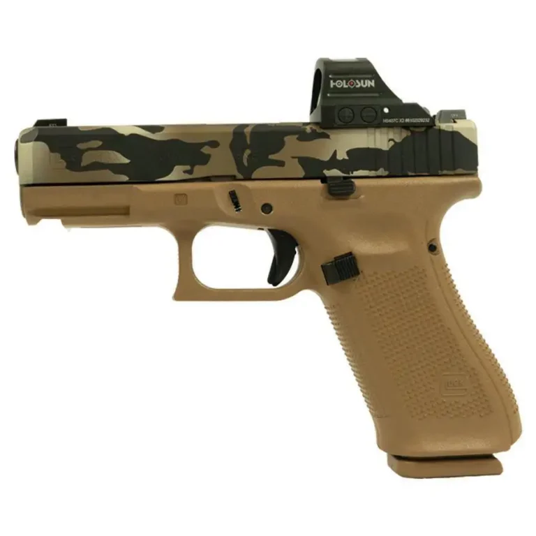 GLOCK 19X (V) 9MM GNS COMM 17RD CAMO QUAD PORT BARREL W/HOLOSUN 507C GLOCK 19X (V) 9MM GNS COMM 17RD CAMO QUAD PORT BARREL W/HOLOSUN 507C