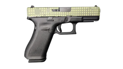 GLOCK 45 V DNC 9MM PISTOL 4″ BLACK-BLK/GRN SLIDE FXD 3-17RD MAGS