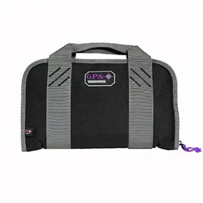 Double “Compact Pistol” Case w/mag storage & dump cup Purple