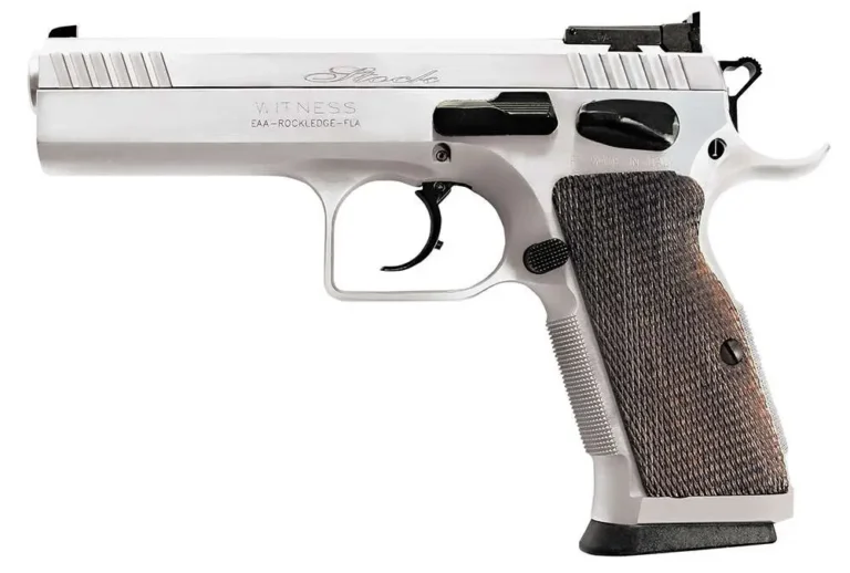 EAA 600605 Witness Elite Stock 2 9mm Luger 4.50″ 17+1 Chrome Walnut Grip EAA 600605 Witness Elite Stock 2 9mm Luger 4.50″ 17+1 Chrome Walnut Grip