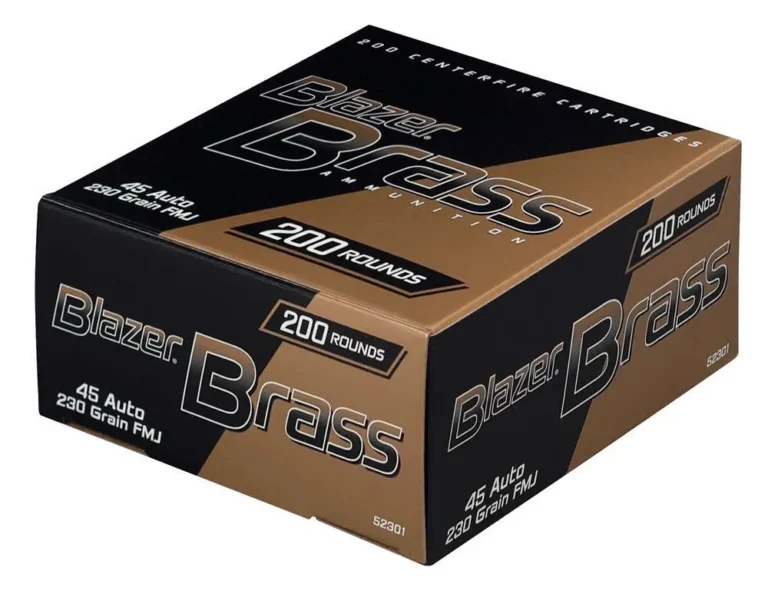 CCI 52301 Blazer Brass 45 ACP 230 gr Full Metal Jacket (FMJ) 200 Bx/ 5 Cs CCI 52301 Blazer Brass 45 ACP 230 gr Full Metal Jacket (FMJ) 200 Bx/ 5 Cs