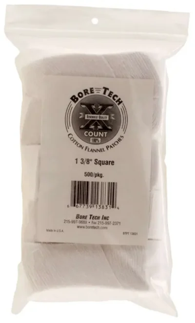 Bore Tech BTPT138S50 X-Count Square Patches Cotton 500 Per Pack 1.37″