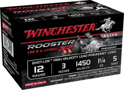 Winchester Ammo SRXR123HV5 Rooster XR Shot-Lok High Velocity 12 Gauge 3″ 1 1/4 o