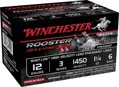 Winchester Ammo SRXR123HV6 Rooster XR Shot-Lok High Velocity 12 Gauge 3″ 1 1/4 o