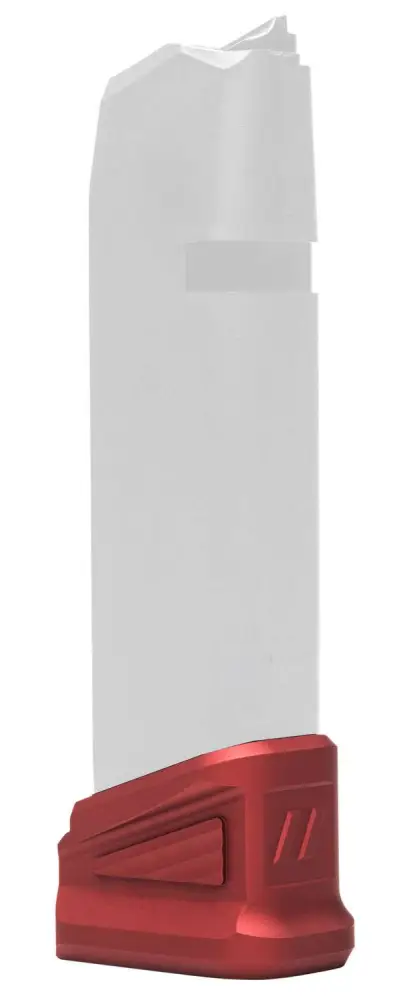 ZEV BPADEXTGLK5R Glock compatible Base Pad 9mm Luger 17+5 Aluminum Red Finish