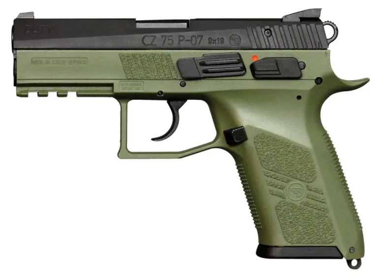 CZ 01077 P-07 9mm Luger 3.75″ 10+1 OD Green Black Interchangeable Backstrap Grip