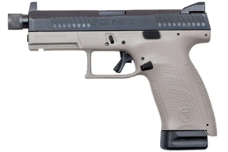 CZ 01534 P-10 C 9mm Luger 4.61″ 10+1 Black Nitride Slide Gray Polymer Grip Suppr