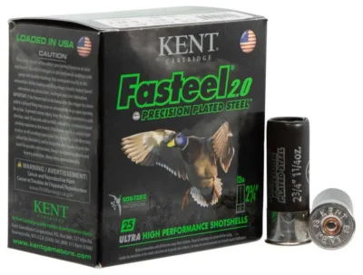 Kent Cartridge K122FS364 Fasteel 2.0 12 Gauge 2.75″ 1-1/4 oz 4 Shot 25 Bx/ 10 Cs