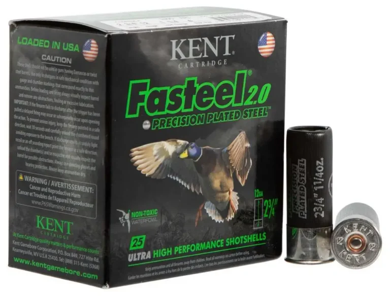 Kent Cartridge K122FS364 Fasteel 2.0 12 Gauge 2.75″ 1-1/4 oz 4 Shot 25 Bx/ 10 Cs Kent Cartridge K122FS364 Fasteel 2.0 12 Gauge 2.75″ 1-1/4 oz 4 Shot 25 Bx/ 10 Cs