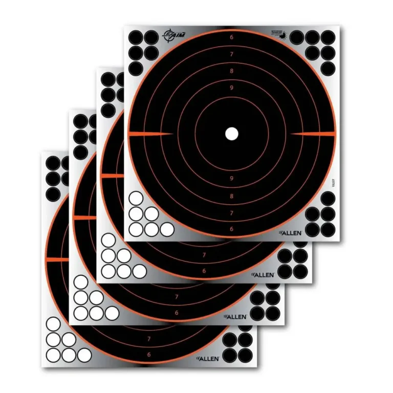 Allen 15237 EZ Aim Reflective Self-Adhesive Paper 12″ x 12″ Bullseye Black/Orang Allen 15237 EZ Aim Reflective Self-Adhesive Paper 12″ x 12″ Bullseye Black/Orang