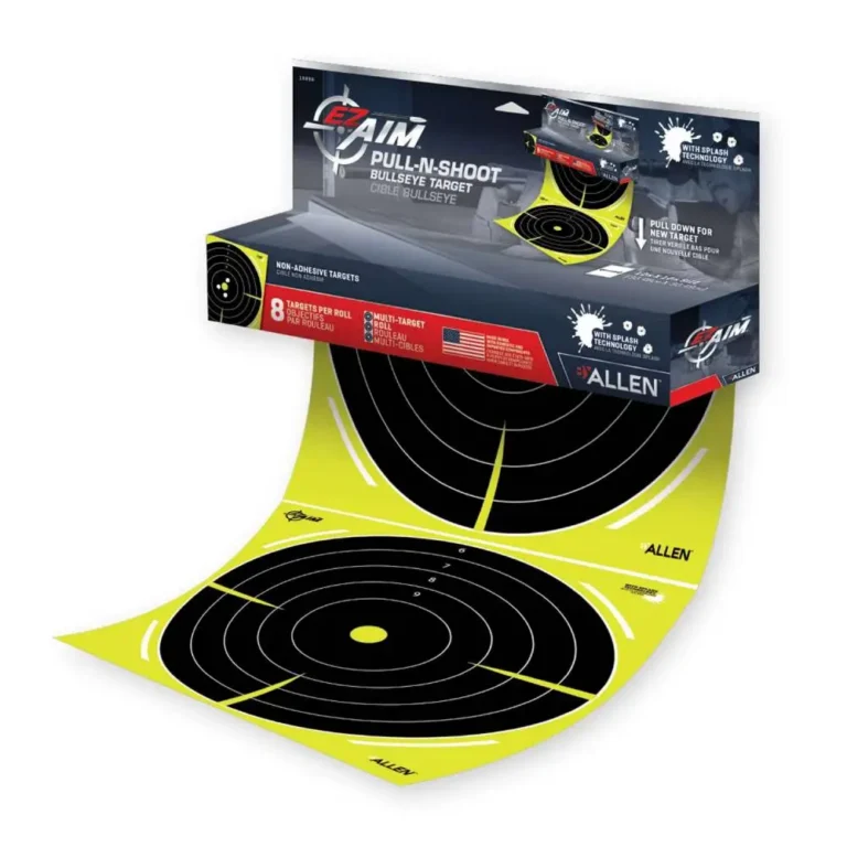 Allen 15256 EZ Aim Pull-N-Shoot Splash Paper 12″ x 12″ Bullseye Yellow/Black 8 P Allen 15256 EZ Aim Pull-N-Shoot Splash Paper 12″ x 12″ Bullseye Yellow/Black 8 P