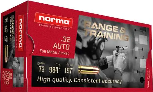 Norma Ammunition (RUAG) 620040050 Range and Training 32 ACP 73 gr Full Metal Ja Norma Ammunition (RUAG) 620040050 Range and Training 32 ACP 73 gr Full Metal Ja
