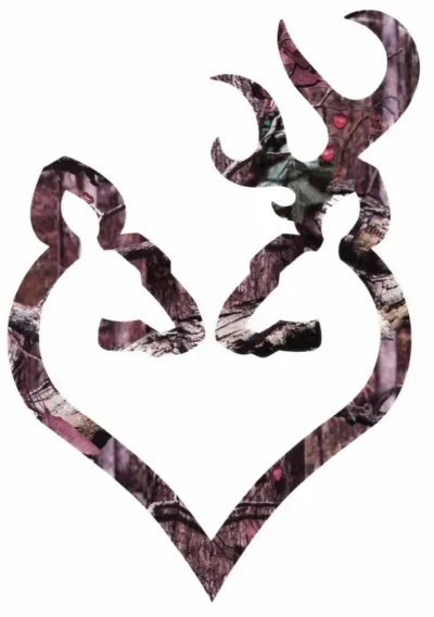 Browning Buck-Heart Decal 6in Camo