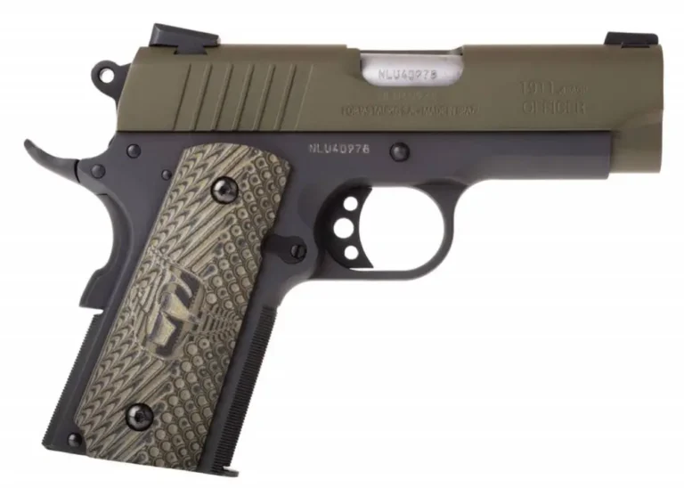 Taurus 1191101OMGVZ 1911 Officer 45 ACP 3.50″ 6+1 Black Green Cerekote Black Pol