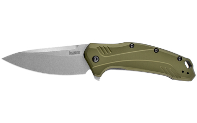 Kershaw Link Drop Point Knife Olive Aluminum (3.25" Stonewash 20CV)