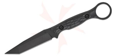 Toor Knives Serpent T, Fixed Blade Knife 3.75″ CPM-M4 SOCOM Black KG Gunkote Tanto Blade, Black G10 Handles, FlexTech Kydex Sheath – Serpent T SOCOM Black