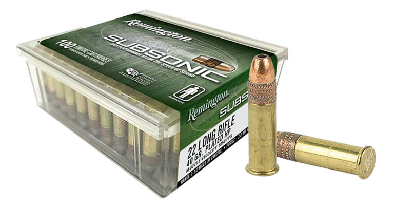 REMINGTON RIMFIRE SUBSONIC 22 LR LV 40GR COPPER PLATED HP AMMO 100RD