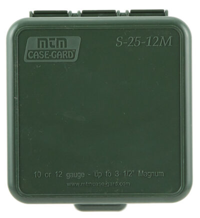 MTM SHOTSHELL BOX 25 RD FLIP-TOP 10 12 GAUGE UP TO 3.5″ FOREST GREEN