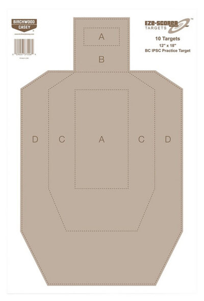 Birchwood Casey 37018 EZE-Scorer BC-IPSC Hanging Paper 12″ x 18″ IPSC Tan 100 Pa