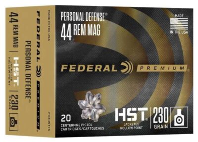 FEDERAL 44 REM MAG ”TBD”GR HST JHP PERSONAL DEFENSE AMMO 20RD