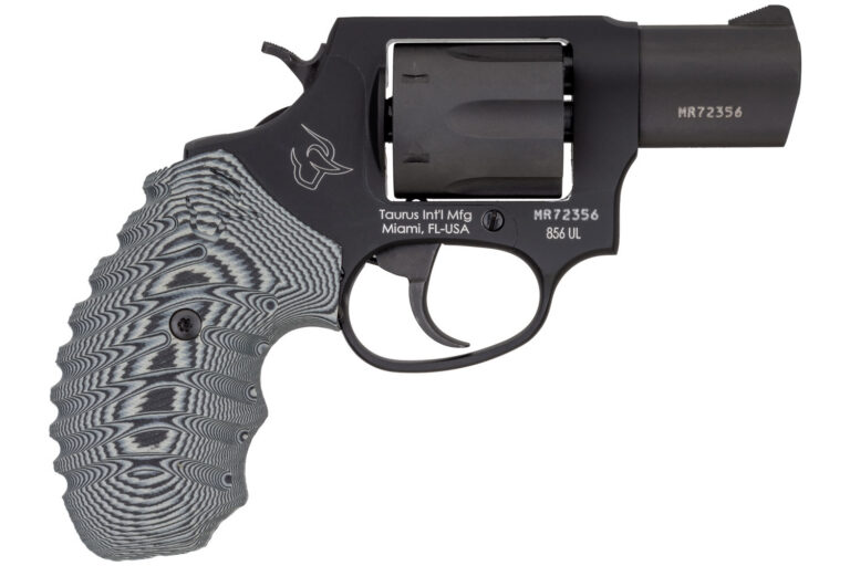 Taurus 2856021ULVZ13 856 Ultra-Lite 38 Special +P Caliber with 2″ Matte Black Finish Barrel, 6rd Capacity Matte Black Finish Cylinder, Matte Black Anodized Finish Aluminum Frame & Gray VZ Cyclone Grip