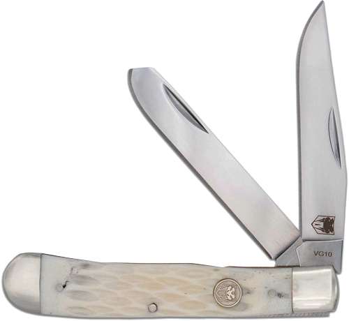 CobraTec Traditional Trapper Knife Folding Blade White Bone