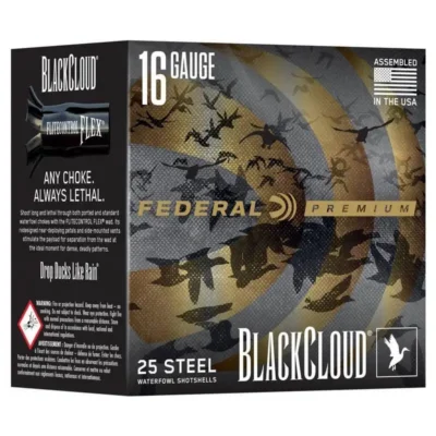 FEDERAL BLACK CLOUD WATERFOWL 16GA 2 3/4” 7/8OZ 4 1450 FPS AMMO 25RD