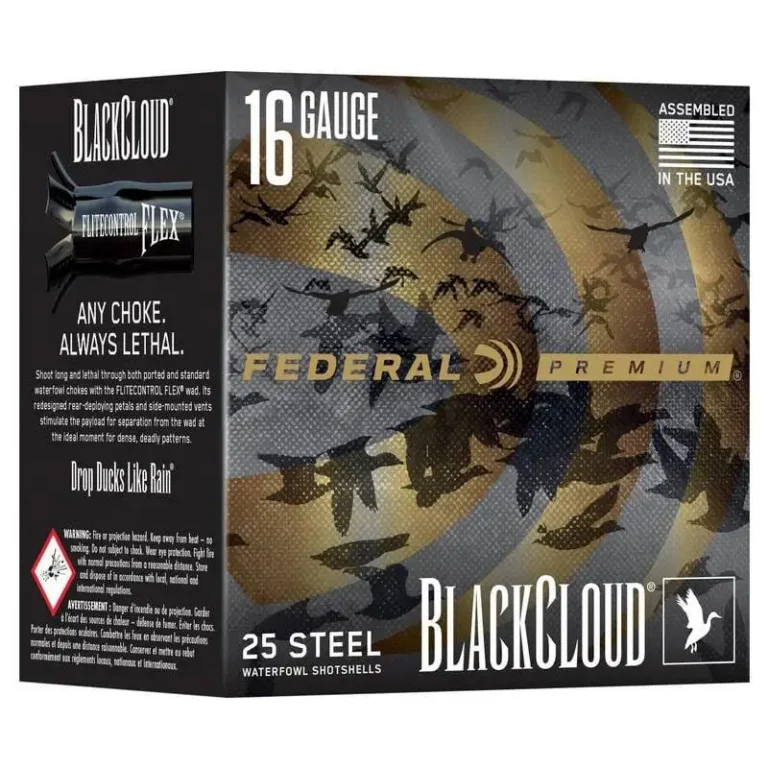 FEDERAL BLACK CLOUD WATERFOWL 16GA 2 3/4” 7/8OZ 4 1450 FPS AMMO 25RD