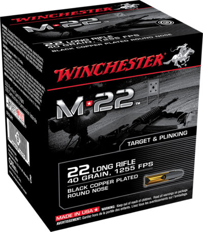 Winchester M-22 Pistol Ammo 22 LR 40 gr. Round Nose 500 rd.
