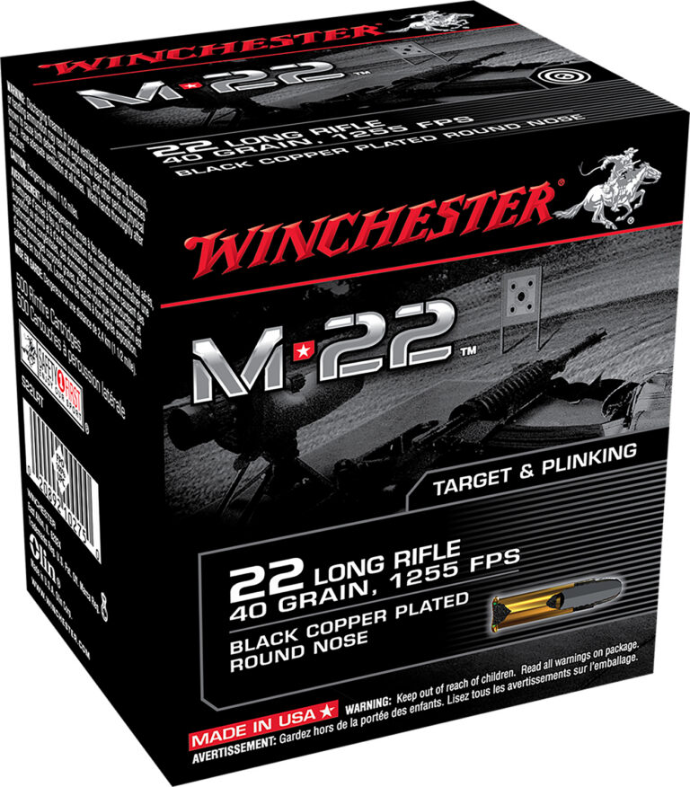 Winchester M-22 Pistol Ammo 22 LR 40 gr. Round Nose 500 rd.
