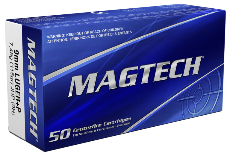 MAGTECH AMMO 9MM +P+ 115GR JHP  1330 FPS 50RD