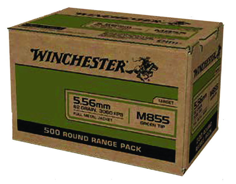 Winchester USA M855 Rifle Ammo 5.56 62 gr. FMJ 500 rd.