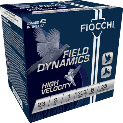 FIOCCHI 28ga 3″ 1oz #6 Shot 1300 FPS 25RD