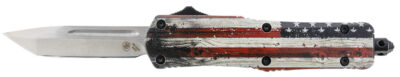 Templar Knives Small Wood US Flag Tanto Silver