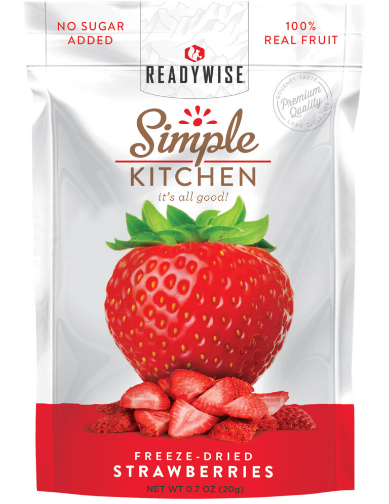 ReadyWise SK05006 Simple Kitchen Freeze Dried Fruit Strawberry 1 Serving Pouch 6 Per Case ReadyWise SK05006 Simple Kitchen Freeze Dried Fruit Strawberry 1 Serving Pouch 6 Per Case