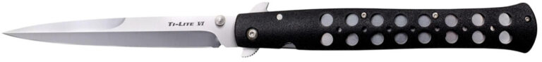 Cold Steel CS26SXP Ti-Lite  6″ Folding Spear Point Plain AUS-8A SS Blade/Black Zy-Ex Handle Includes Pocket Clip