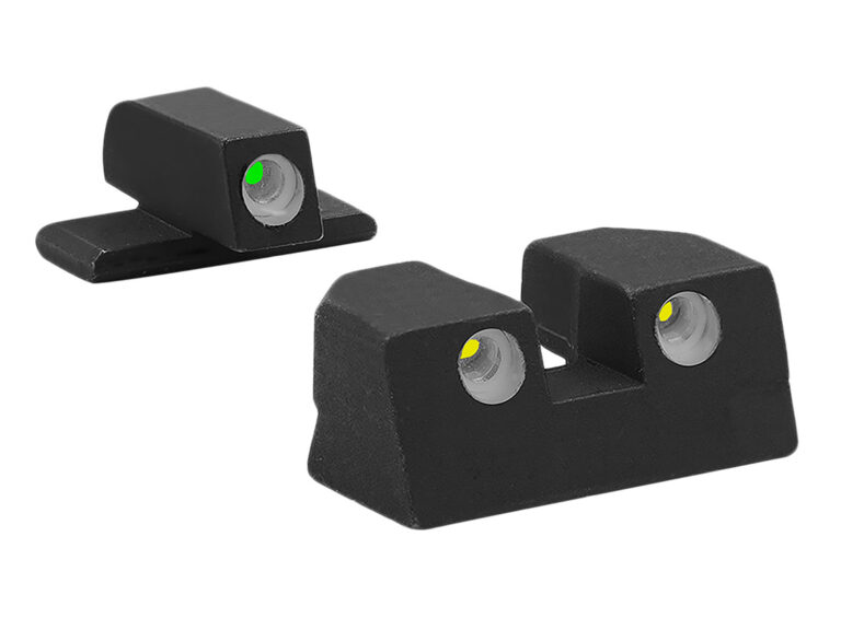 Meprolight USA 101103201 Tru-Dot Green Tritium White Outline Front Sight-Yellow Tritium White Outline Rear Sight Sig Sauer P-Series P226/P320 Meprolight USA 101103201 Tru-Dot Green Tritium White Outline Front Sight-Yellow Tritium White Outline Rear Sight Sig Sauer P-Series P226/P320