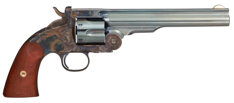Taylors & Company 550651 Schofield Top Break 44-40 Win Caliber with 7″ Charcoal Blued Finish Barrel, 6rd Capacity Charcoal Blued Finish Cylinder, Color Case Hardened Finish Steel Frame & Walnut Grip Taylors & Company 550651 Schofield Top Break 44-40 Win Caliber with 7″ Charcoal Blued Finish Barrel, 6rd Capacity Charcoal Blued Finish Cylinder, Color Case Hardened Finish Steel Frame & Walnut Grip